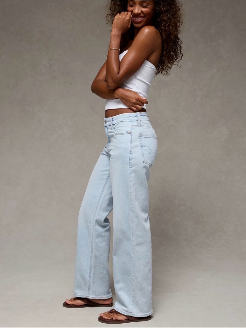 American Eagle Women’s Curvy High-Waisted Stovepipe Jean Cool Classic Size 12L - Picture 2 of 9